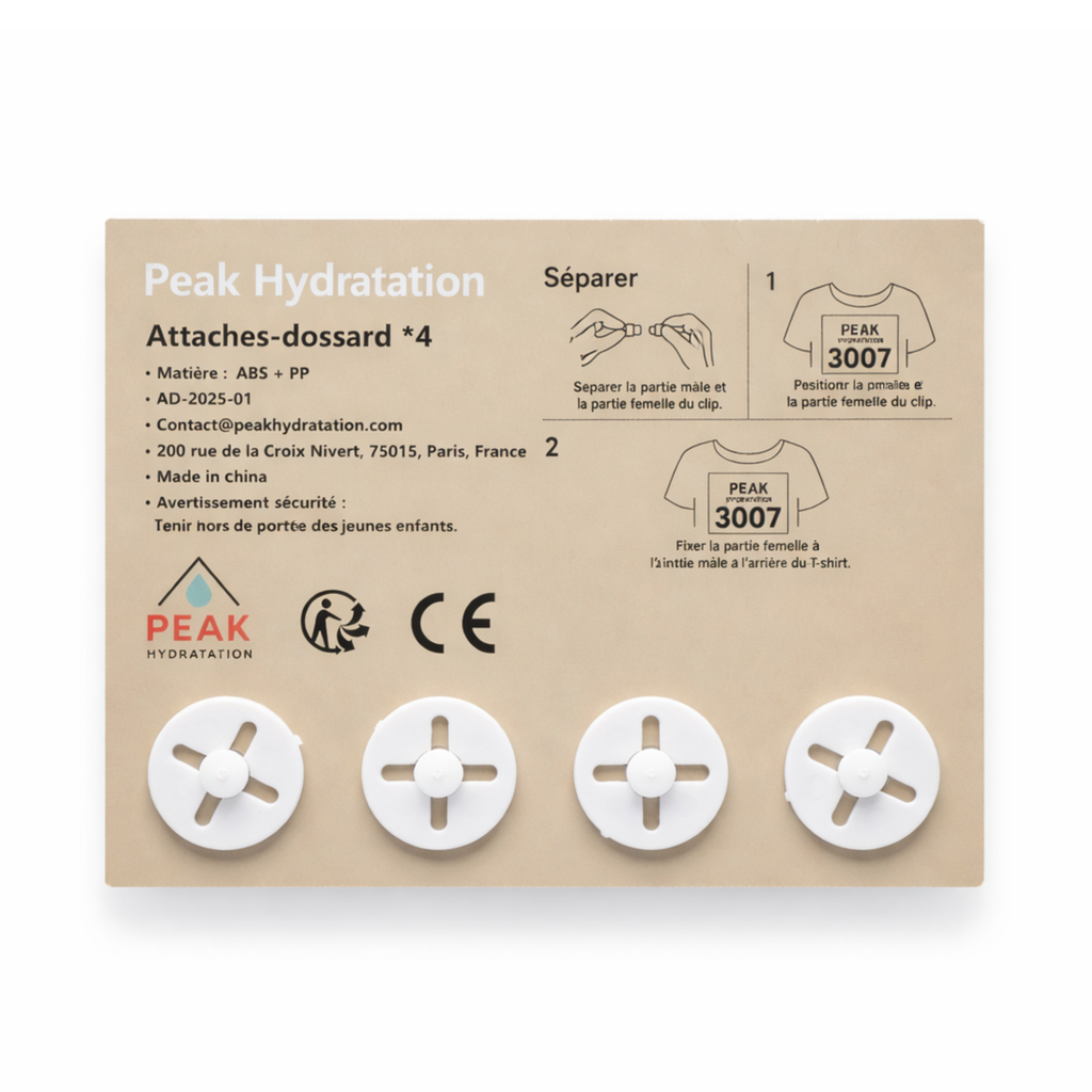 Attaches dossard (Pack de 4)