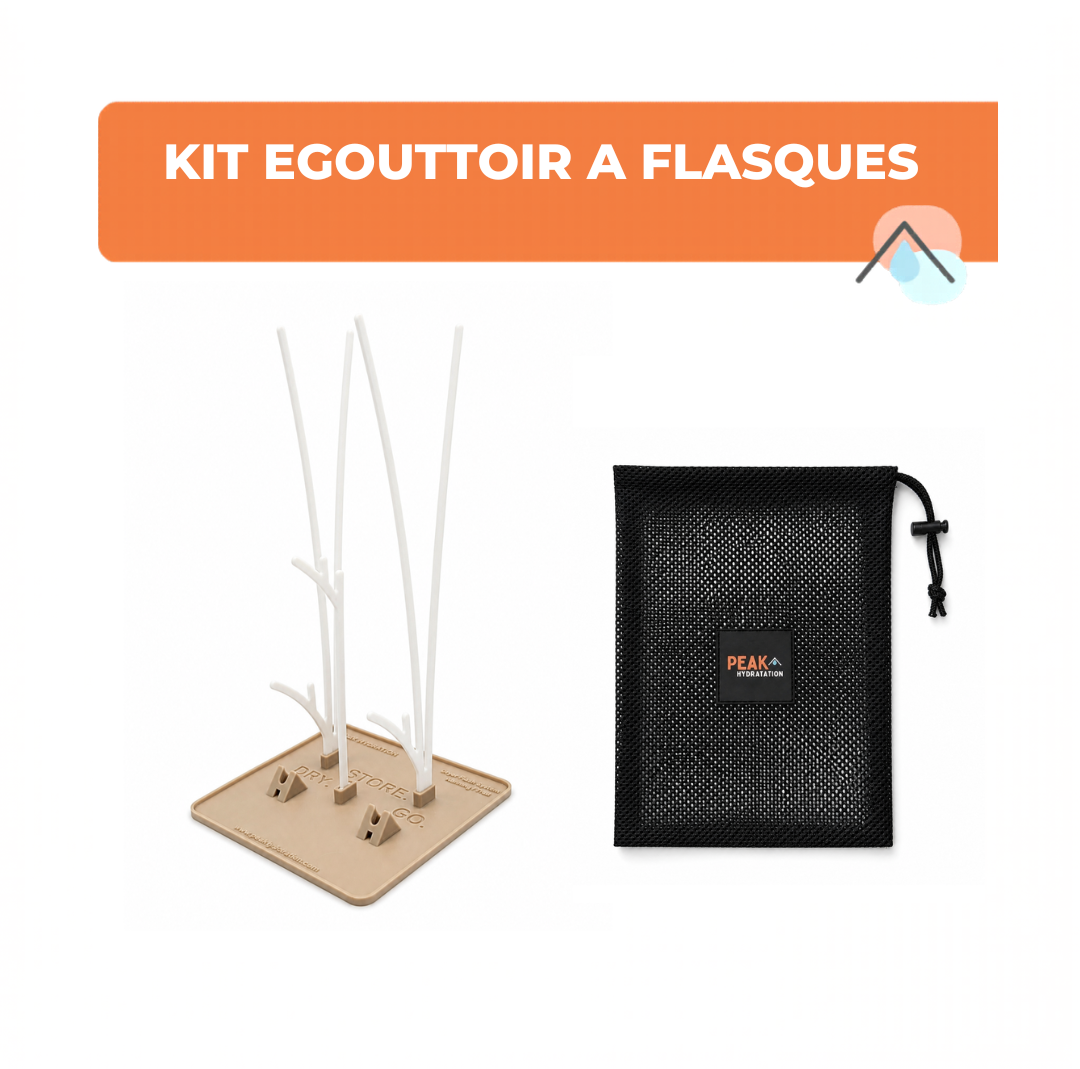 Egouttoir à flasques + sac filet