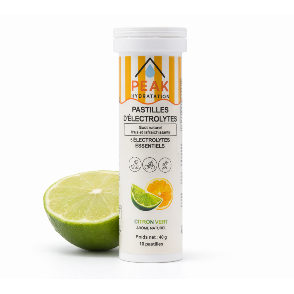 Pastilles effervescentes d’électrolytes arôme citron vert